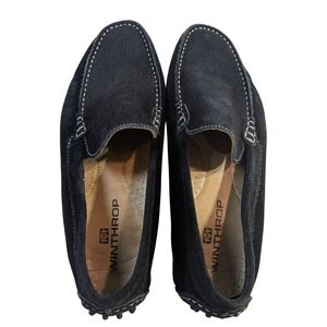 Winthrop‎ Mens Black Suede Driving Moccasins Loafers Shoes Size 10M